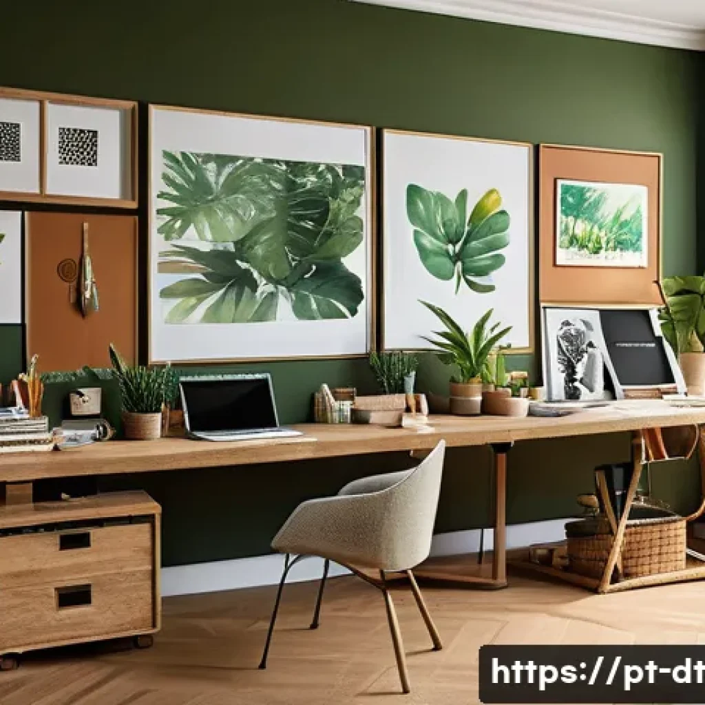창작자 레지던시 신청을 위한 개인 브랜딩 - A professional artist’s creative workspace in a modern Brazilian studio, featuring a vibrant color p...