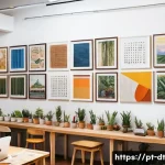 Home 21 창작자 레지던시와 창작자의 관계 구축 전략 - A vibrant creative residency studio in São Paulo filled with diverse artists working collaboratively...