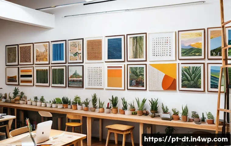 창작자 레지던시와 창작자의 관계 구축 전략 - A vibrant creative residency studio in São Paulo filled with diverse artists working collaboratively...
