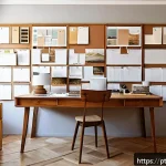 Home 18 창작자 레지던시 이후 창작물 관리 방법 - A cozy artist’s studio in Lisbon with natural daylight filtering through large windows, showcasing n...